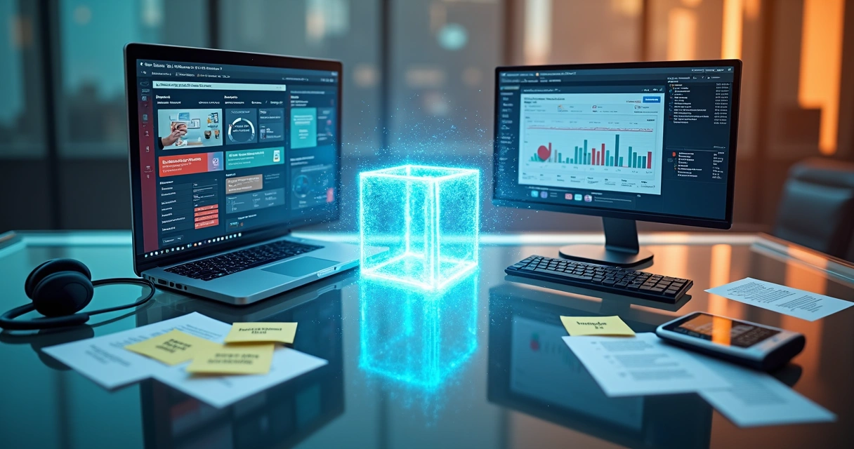 Comparação visual entre CRM e ERP para gestão comercial em 2026 