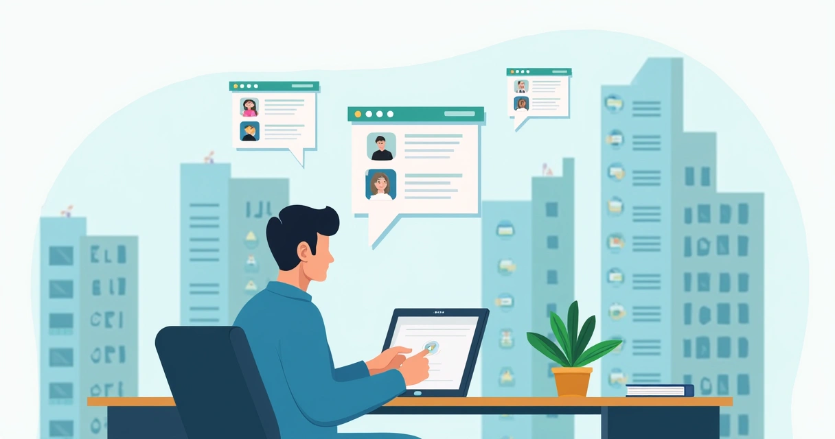 Síndico usando aplicativo para enviar comunicado a moradores 