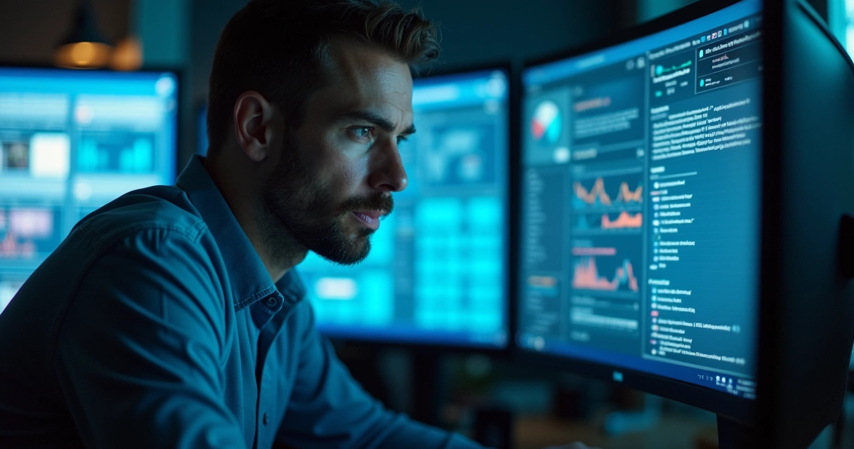 Especialista em gestão de crise monitorando comentários negativos na tela 