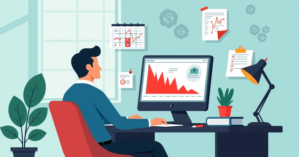 Gestor analisando fluxo de caixa em crise financeira na pequena empresa 