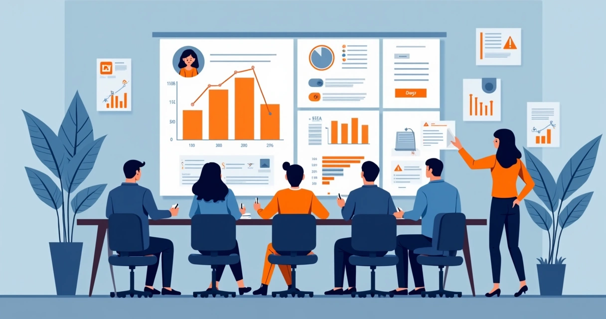 Equipe analisando crise de imagem com influenciador digital em um painel de gestão 