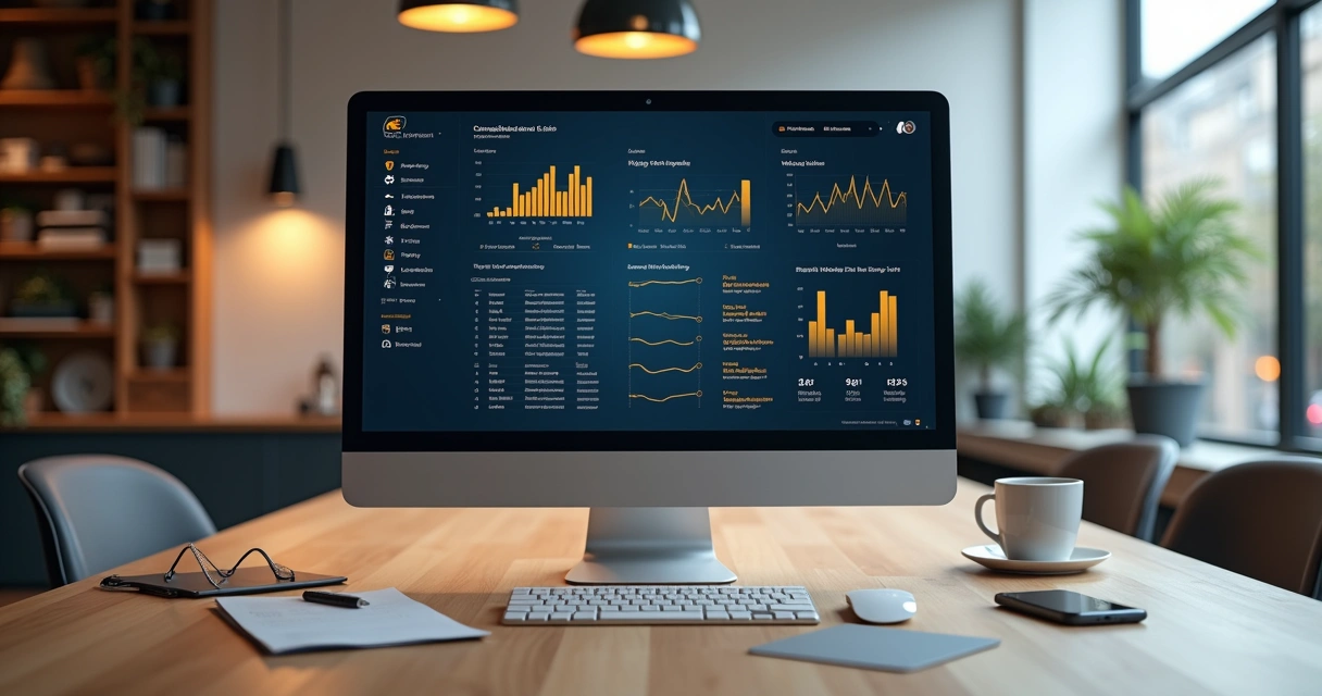 Gestão de clientes em tela de CRM imobiliário, mostrando informações de contatos e imóveis disponíveis 