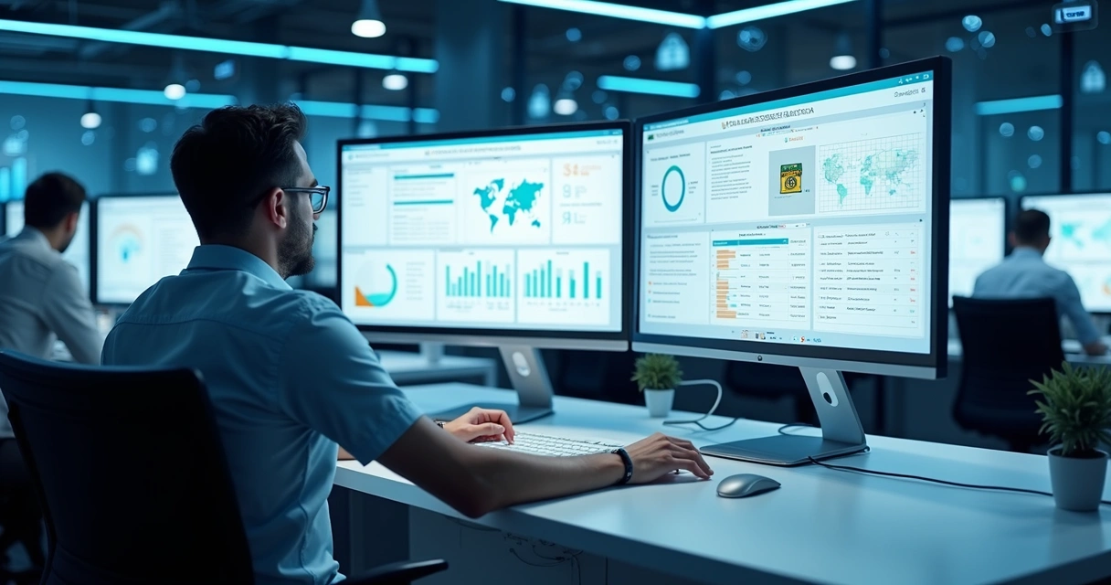 Gestão inteligente de licenças de software com painéis digitais