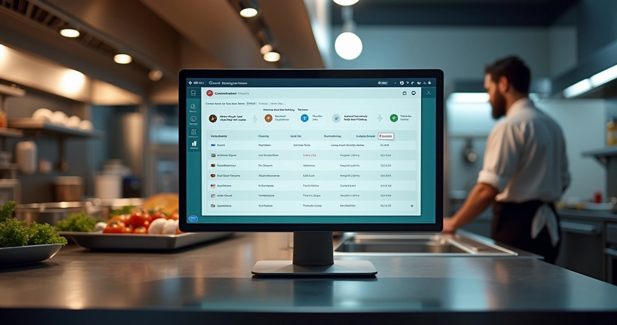 Gestão centralizada de pedidos no computador do restaurante 