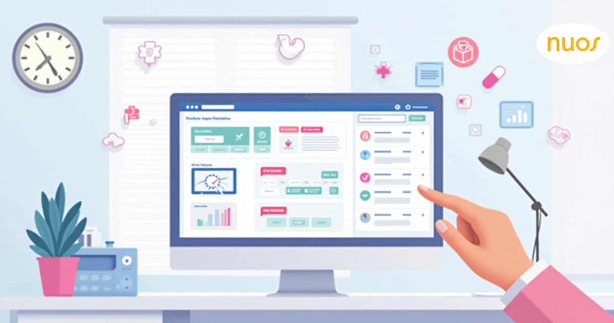 Tela de computador mostrando sistema digital de agendamento de consultas 