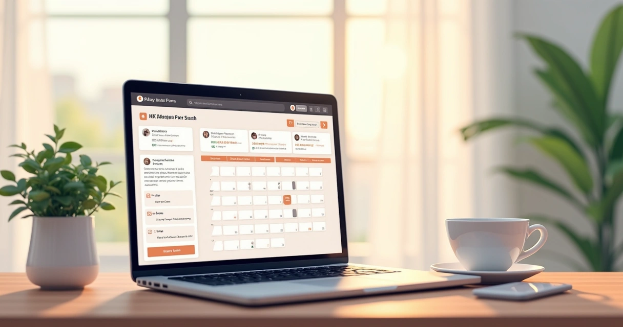Tela de computador mostrando agenda digital e avaliação de massoterapeuta 