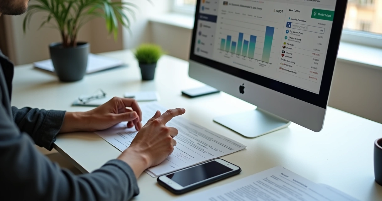 Dashboard de plataforma digital de aluguel com dados, gráficos e ícones de automação 