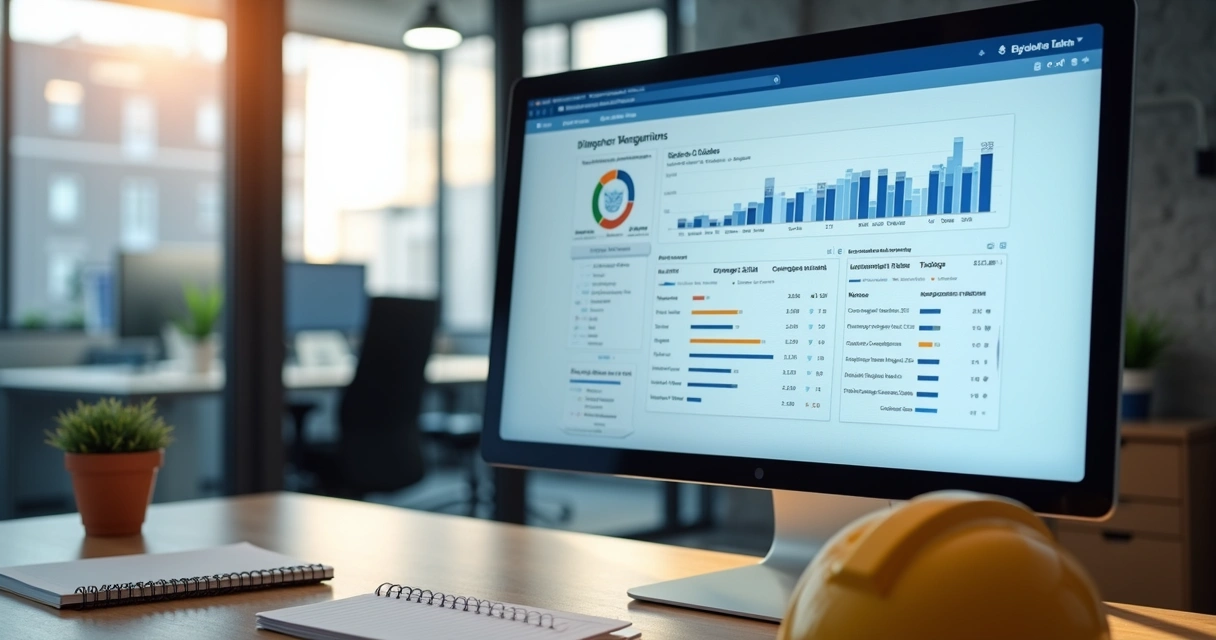 Tela de gestão digital de treinamentos corporativos de segurança