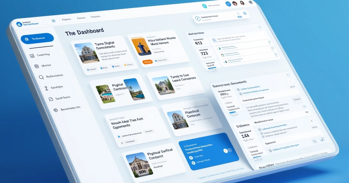 Tela de sistema digital com documentos de locação organizados 