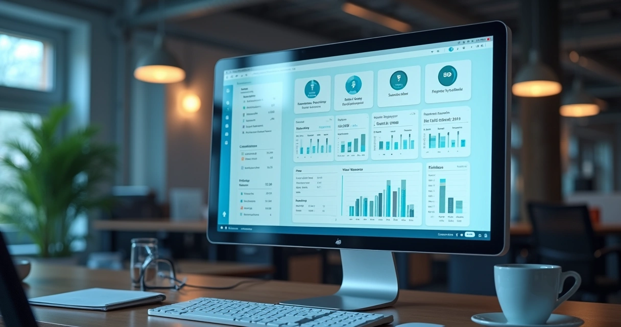 Painel digital com documentos fiscais organizados