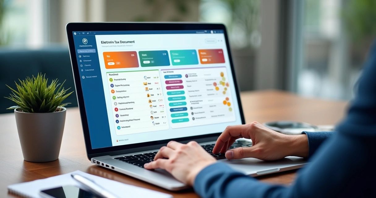 Tela de plataforma mostrando organização de notas fiscais digitais e módulos extras na loja 