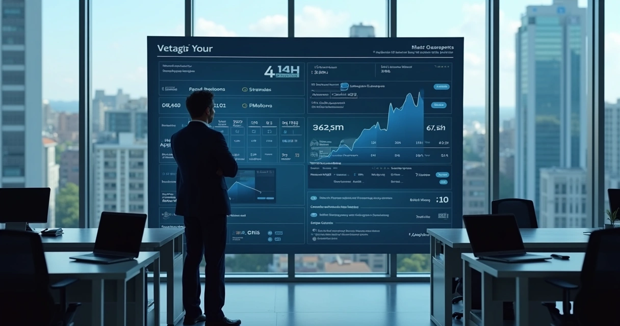 Gestor controlando lista de notebooks em painel digital