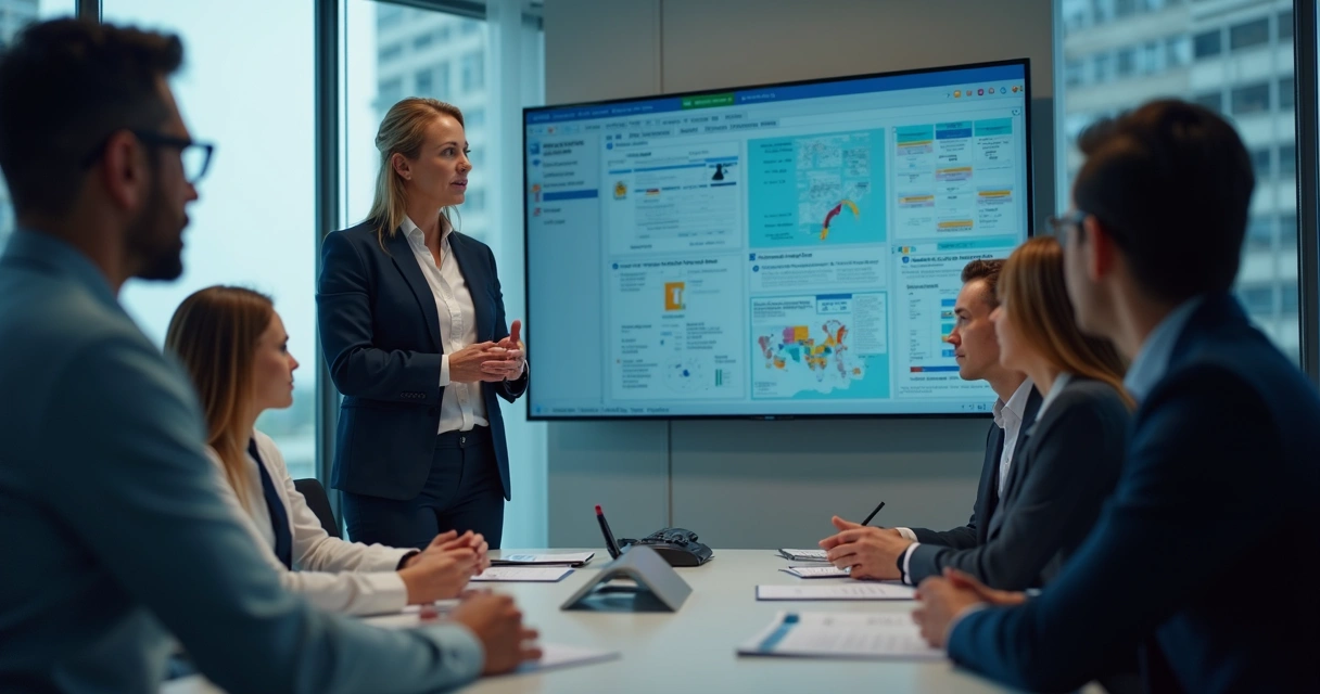 Gestor conversando com equipe de facilities em ambiente corporativo