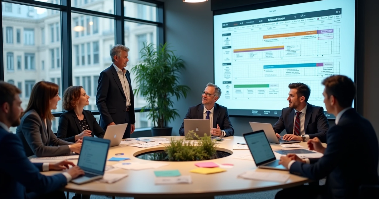 Equipe política trabalhando junta com plataformas digitais, coordenação e colaboração 