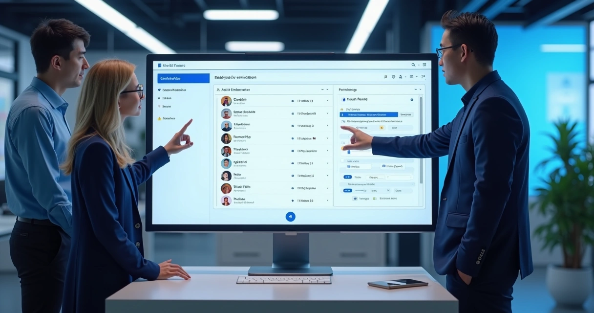 Painel de gerenciamento de equipe na plataforma TenFront 