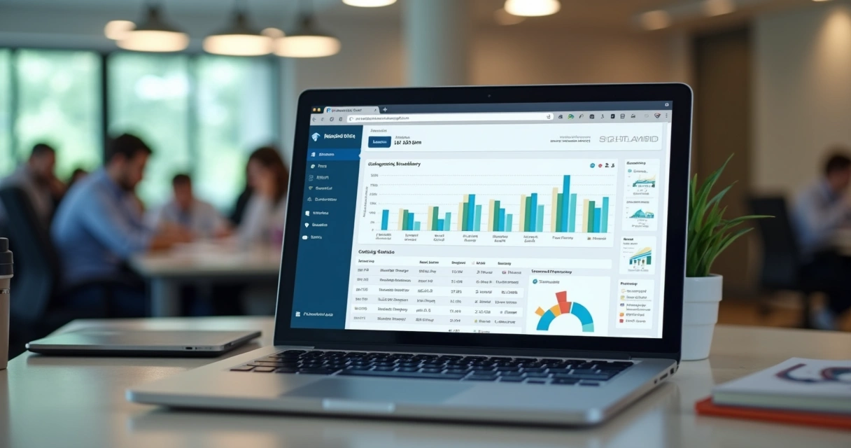 Tela de sistema financeiro escolar com gráficos, agenda e lista de alunos em destaque 
