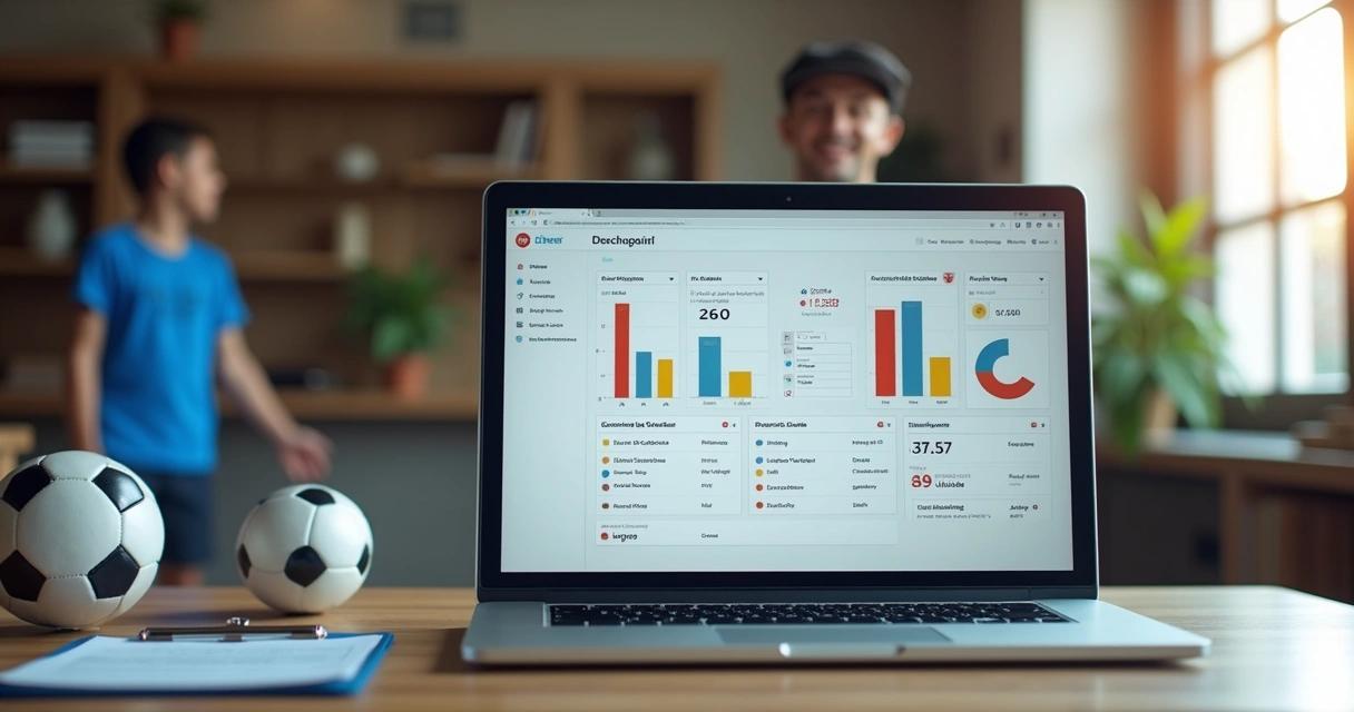 Painel digital com gestão centralizada de escola de futebol 