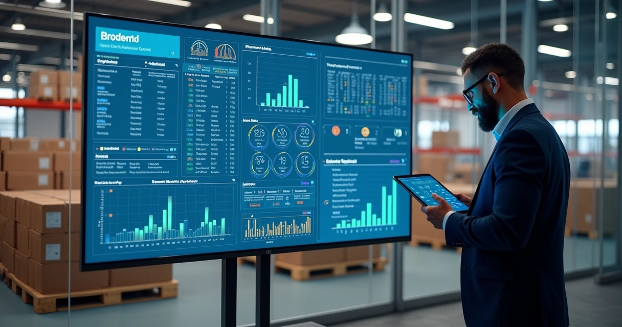 Tela de sistema WMS mostrando controle de estoque em tempo real 