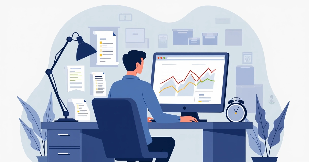 Pessoa analisando planilhas de custos em loja de dropshipping. 