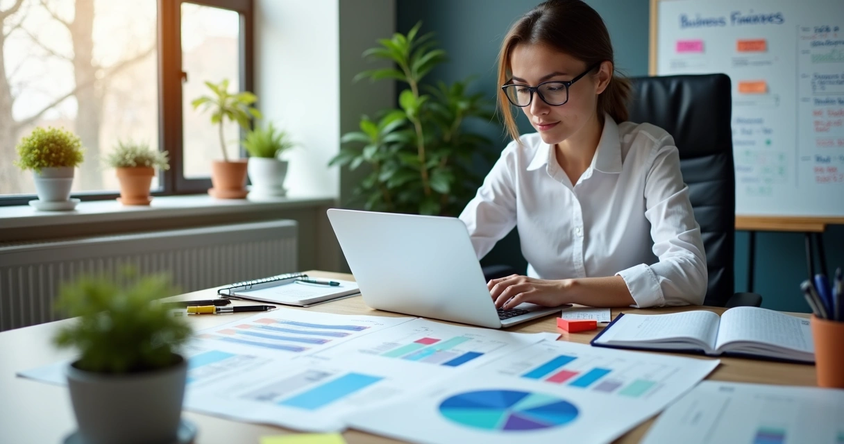 Gestor cuidando da gestão financeira com planilhas 
