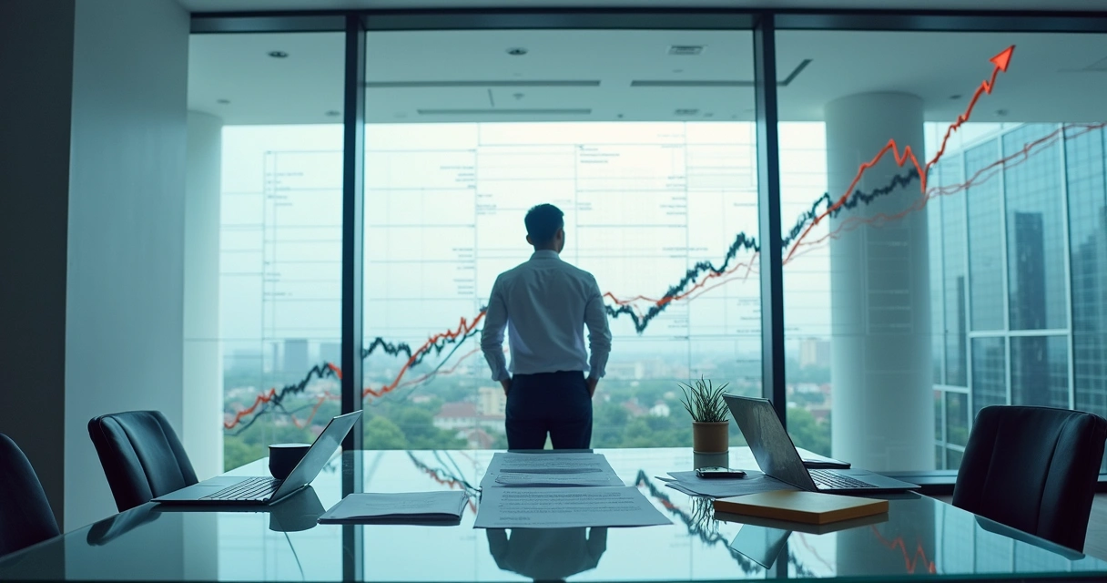 Gestor analisando gráficos financeiros para expansão 
