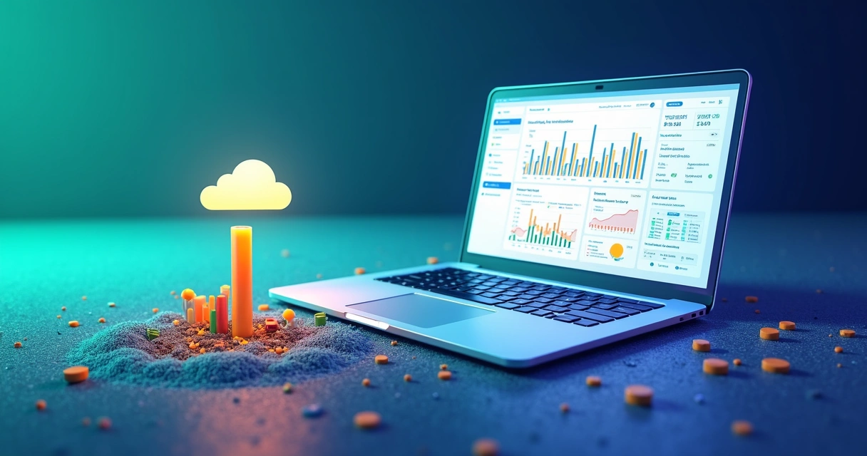 Gestão de despesas tecnológicas com gráficos digitais 