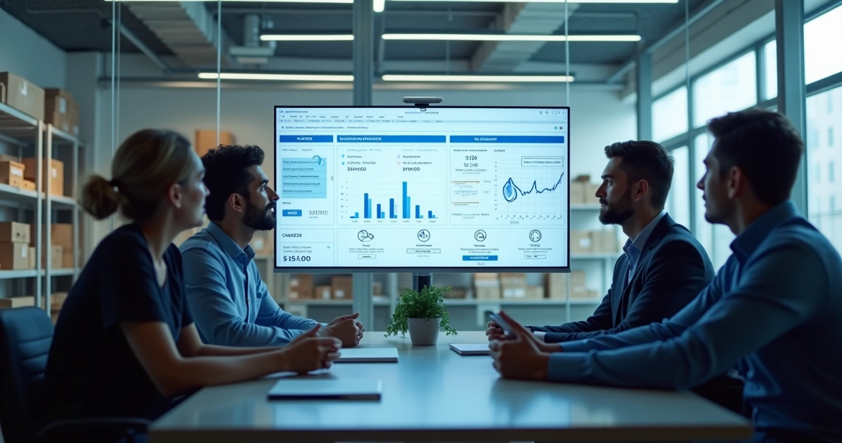 Equipe analisando emissão fiscal integrada em ambiente industrial