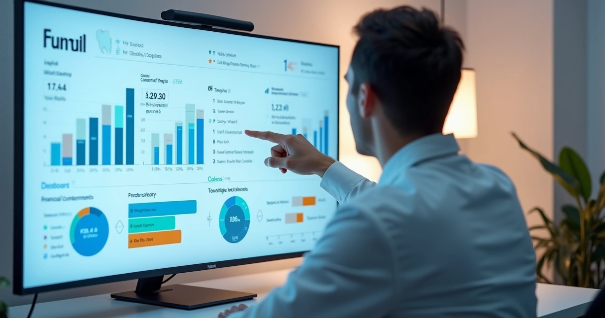 Dashboards de acompanhamento de funil clínico odontológico 