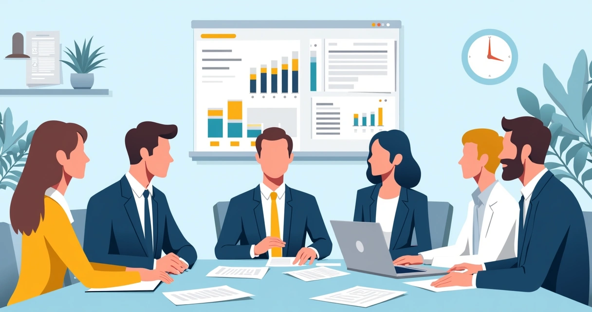 Profissionais em mesa de reunião com papéis, notebook e calendário organizando agenda parlamentar. 