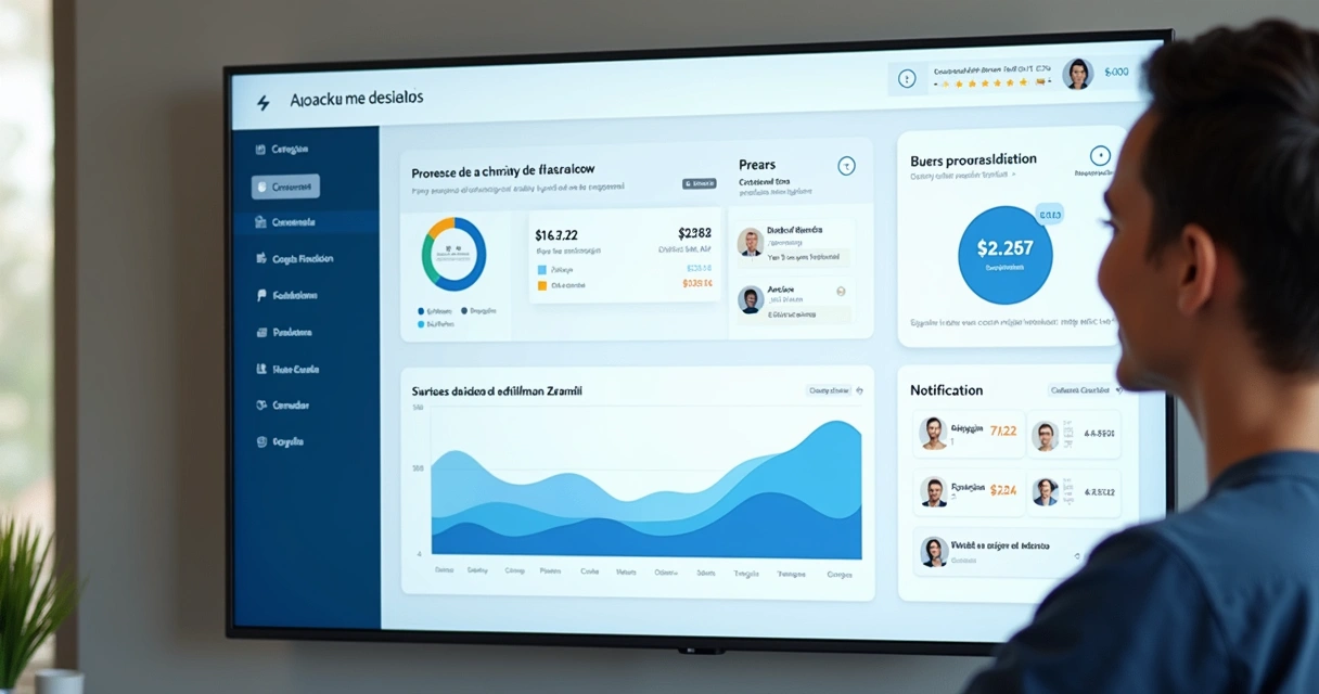 Tela de dashboard de gestão de imóveis em sistema digital