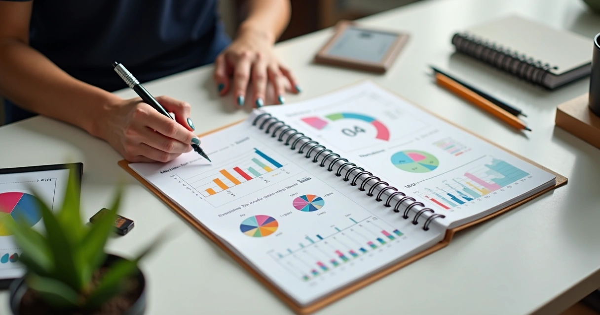 Planilha de controle de inadimplência aberta em notebook de mesa de trabalho