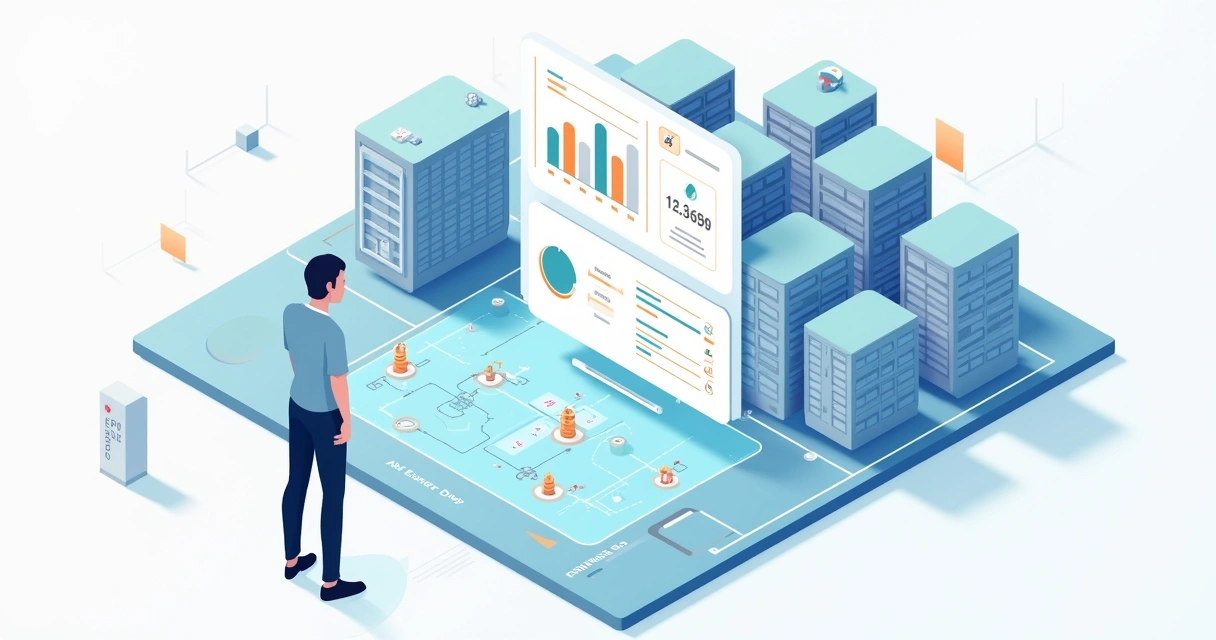 Gestor de incorporadora visualizando controle integrado de obras e finanças em painel digital 