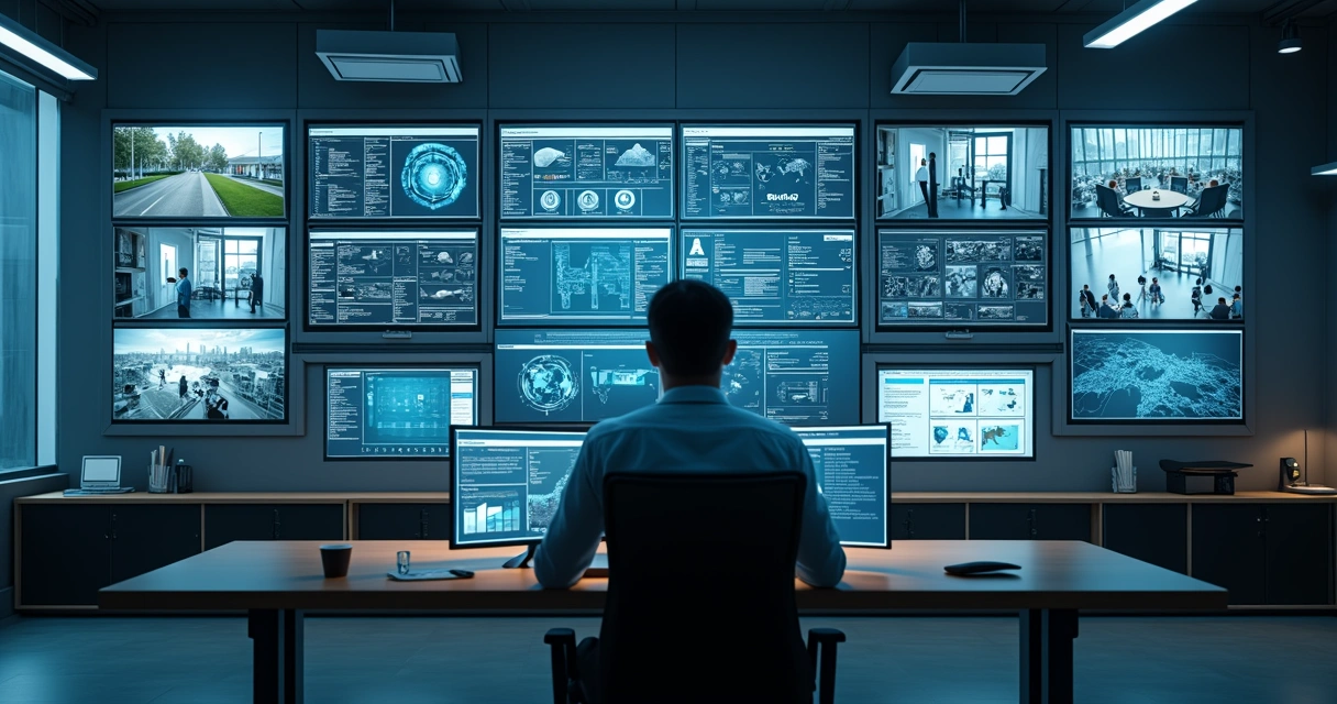 Interface de monitoramento inteligente com vários sistemas integrados 