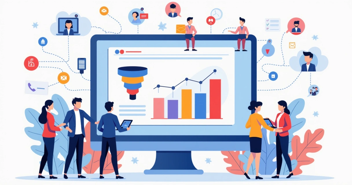 Gestão automatizada de leads B2B com fluxos de qualificação e integração de equipes.