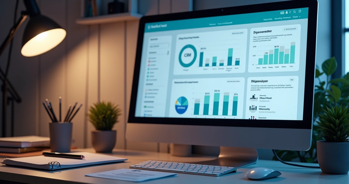 Gestão de leads odontológicos em tela de computador 