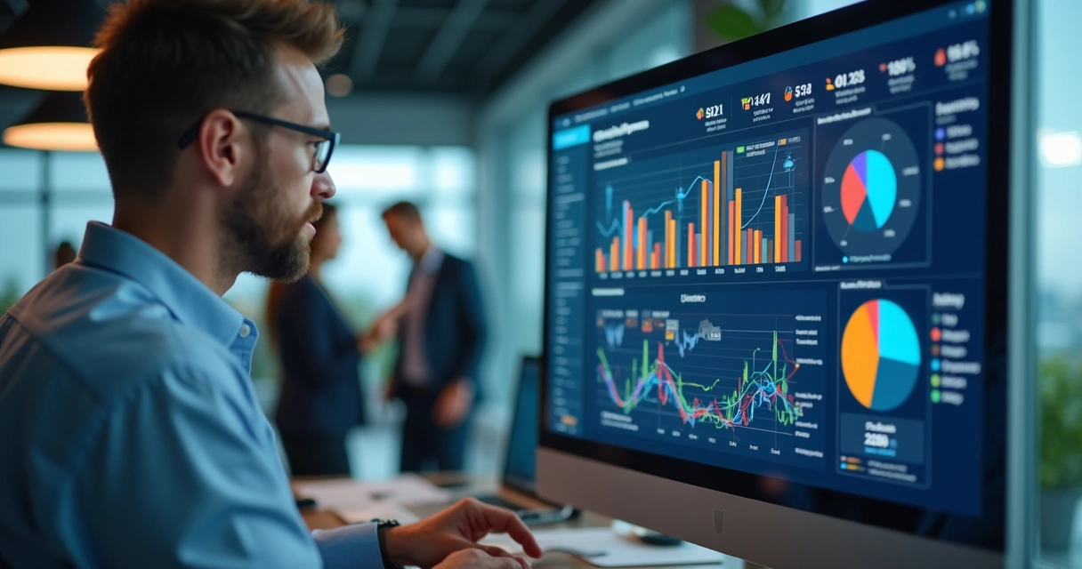 Gestor supervisiona painel interativo de qualificação de leads