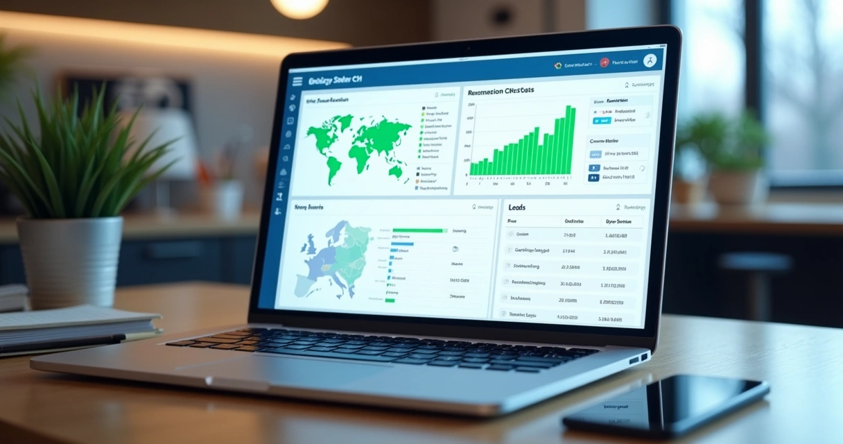 Tela de CRM trazendo dados de leads imobiliários