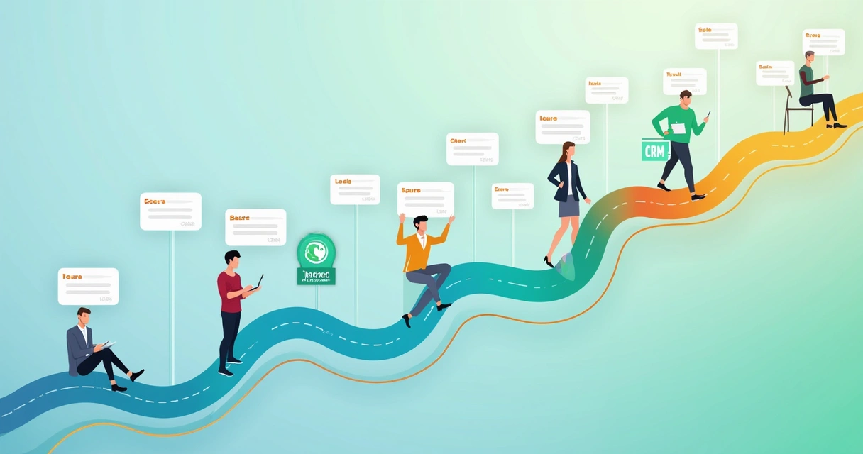 Funil de vendas com leads organizados em etapas coloridas 