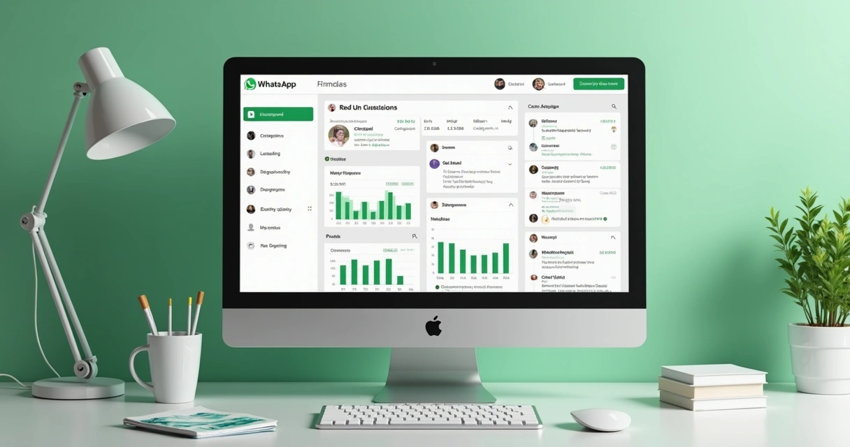 Tela de gestão de leads conectados ao WhatsApp em interface de CRM branco 