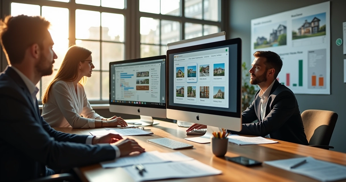 Gestão de locação imobiliária em escritório com uso de computadores e planilhas 