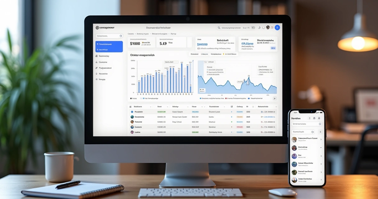 Painel de gestão de loja digital com pedidos e clientes 