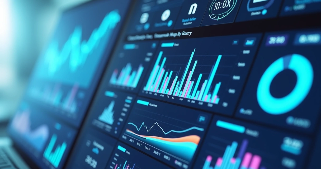 Gestão multiempresa em uma plataforma digital com vários gráficos