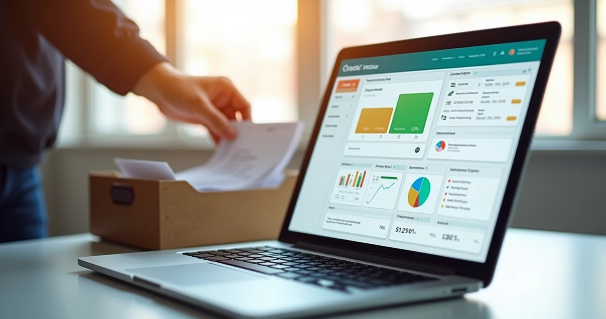 Gestão digital de notas fiscais de MEI em tela de notebook 