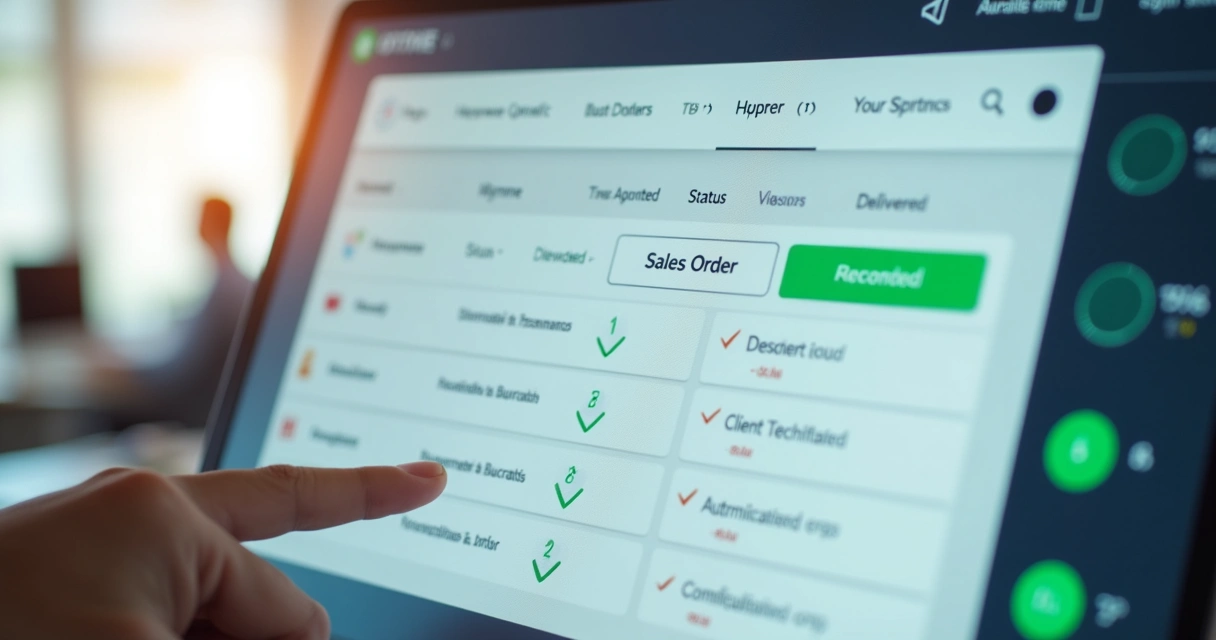 Painel digital controlando pedidos de vendas com atualizações automáticas 