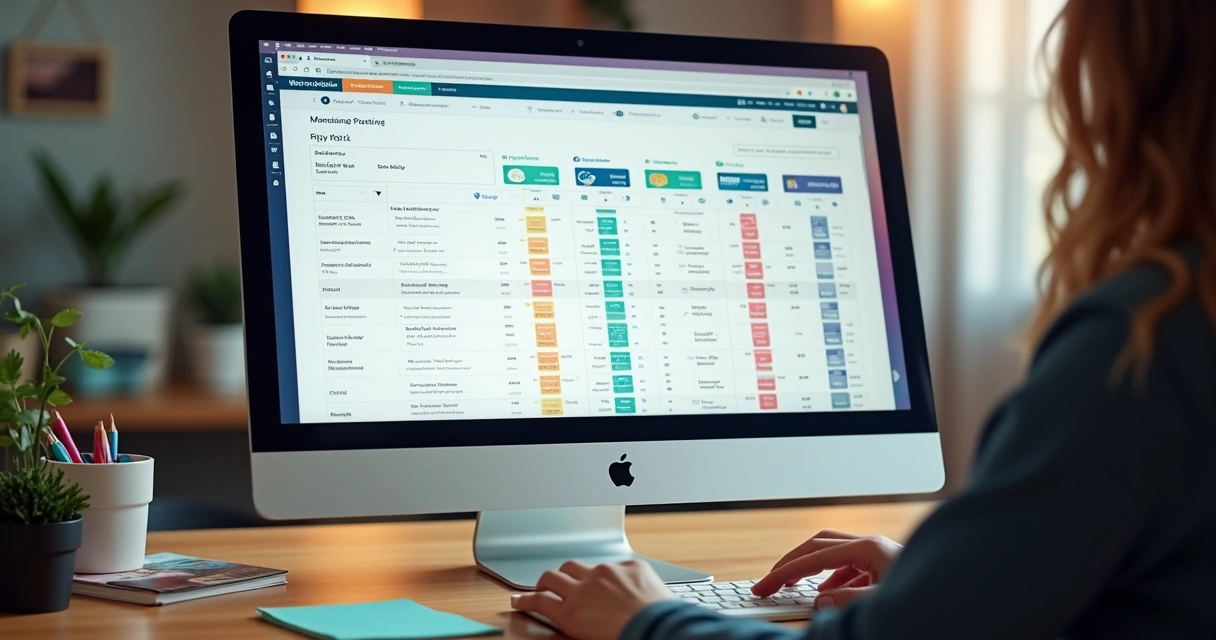 Tela de computador mostrando gestão de pedidos digitais 