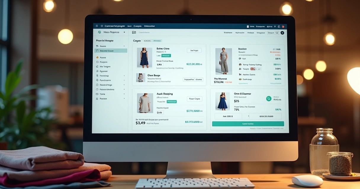 Painel de gestão de pedidos de loja de roupas 