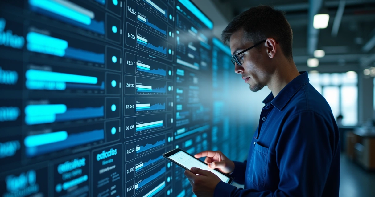 Técnico acompanhando prazos de assistência em tela digital