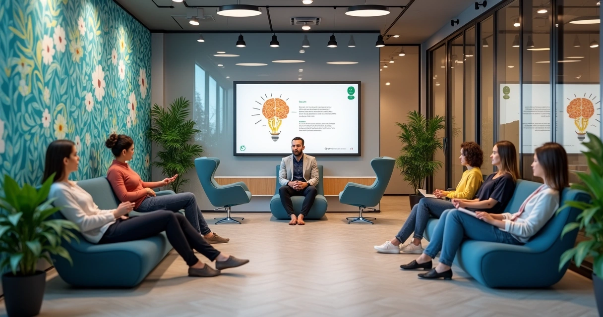 Ambiente de trabalho moderno com áreas de relaxamento para colaboradores 
