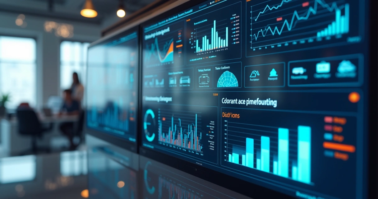 Painel digital de gestão de processos contábeis com gráficos 