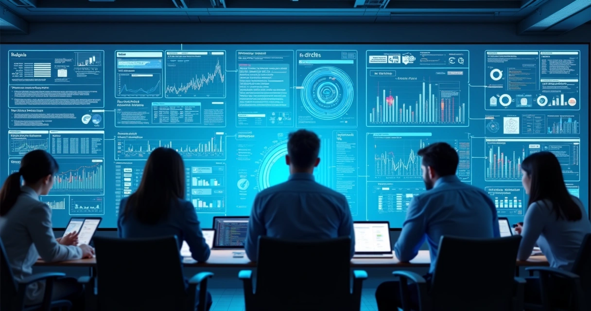 Painel digital mostrando fluxos de dados e aprovações em tela moderna 